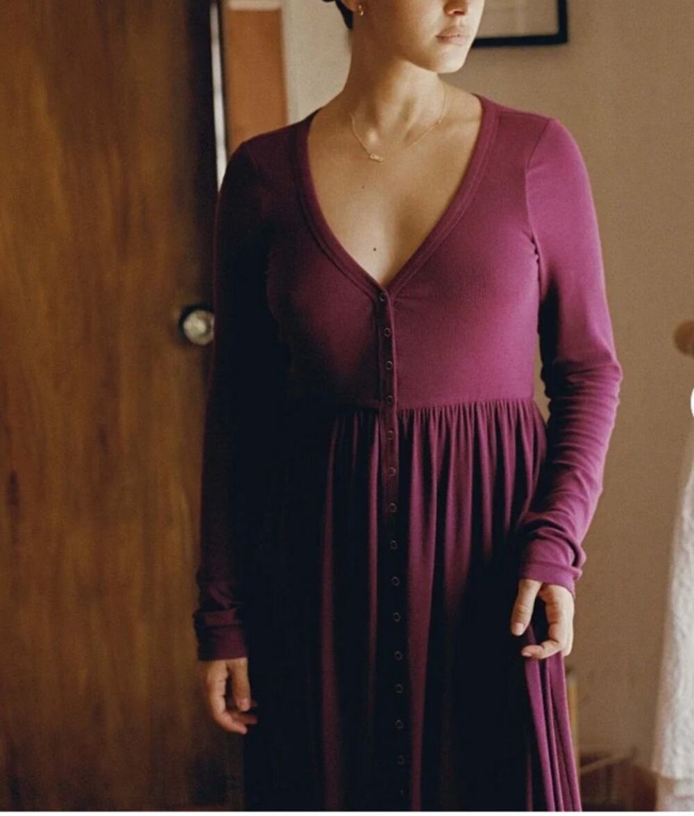 Hatch The Softest Rib Nursing Purple Maternity Nursing Dress Size 3 or Large